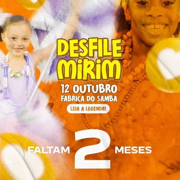 DESFILE DAS CRIANÇAS DE SÃO PAULO SERÁ DIA 12 DE OUTUBRO NA FÁBRICA DO SAMBA COM ESCOLAS DE DIVERSOS BAIRROS DA CIDADE